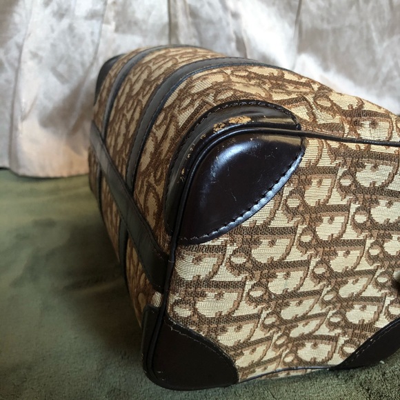 CHRISTIAN DIOR Monogram Trotter Boston Bag in Brown Canvas & Leather - Picture 10 of 15